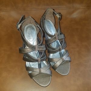 Dexflex Bronze Comfort Strappy Heels